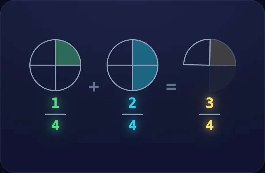 Same bottom step of Mixed Denominators (addfrac view)