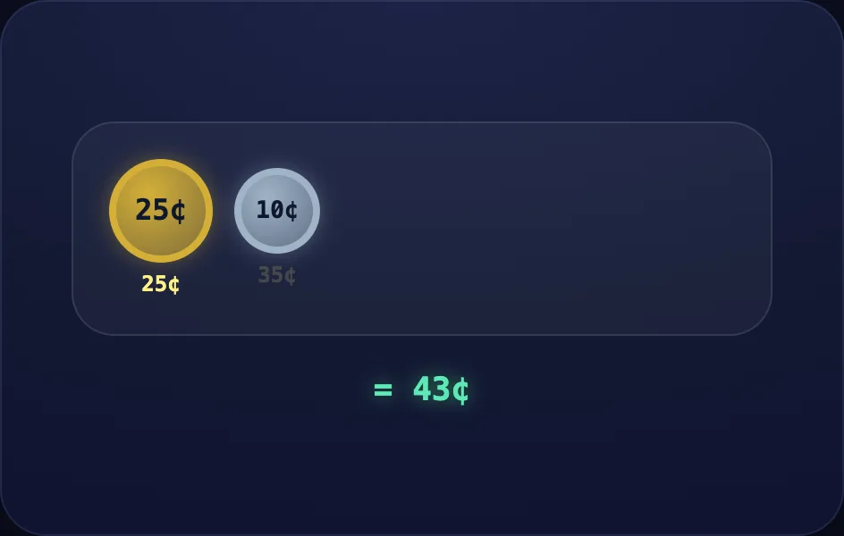 Add more step of Money & Change (coins view)