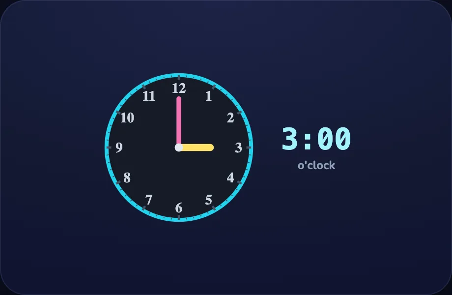 The hands step of Telling Time (clock view)